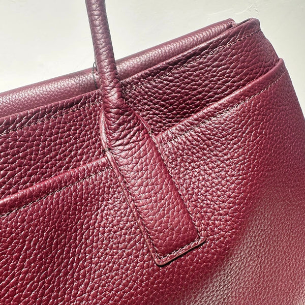 CC 2026 Large Shopping Bag 43cm Burgundy Grained Calfskin 363704
