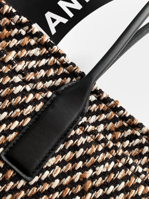 CC 2026 Large Shopping Bag 43cm Black Tweed Calfskin 363309