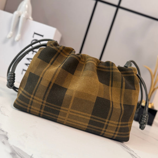 Sac pochette Loewe Flamenco 30 Daim jaune noir 280519