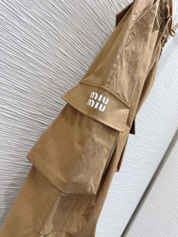 Miu Miu 2026 Jupe longue Coton Nylon Kaki et Bleu marine