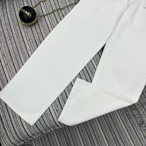 Celine 2026 Boyfriend Jeans 001 White Cotton