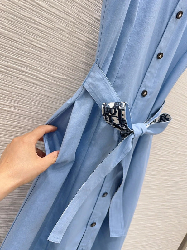 CD 2026 Vest Dress Blue Cotton 384557
