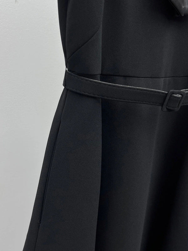 CD 2026 Robe Ceinturée à Nœud Noir Polyester 445444