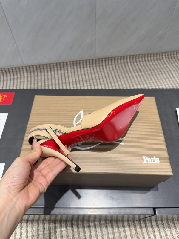 CL 26SS Slingback 100 Cuir verni beige 613790