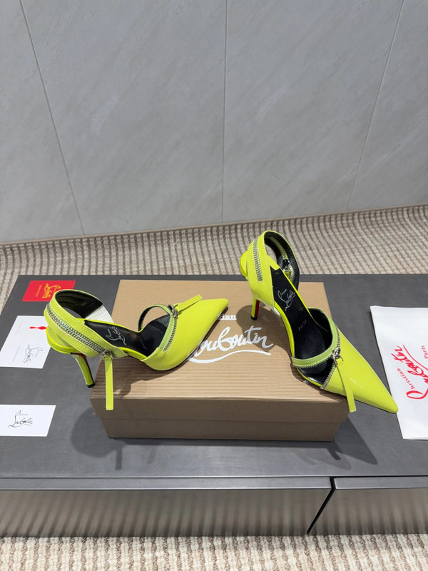 CL 26SS Slingback 100 Neon Yellow Patent Leather 613792
