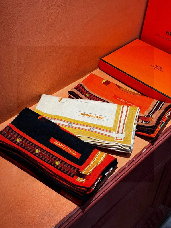 HERMES 25S SCIARPA 140 IN SETA E CASHMERE 735809