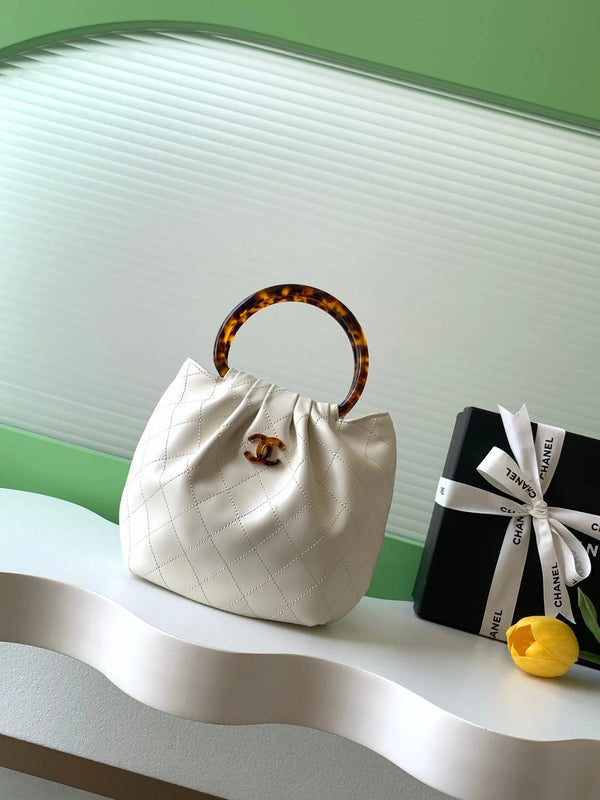 CC 2026 Pouch 24cm Tortoiseshell Leather Effect Plexi