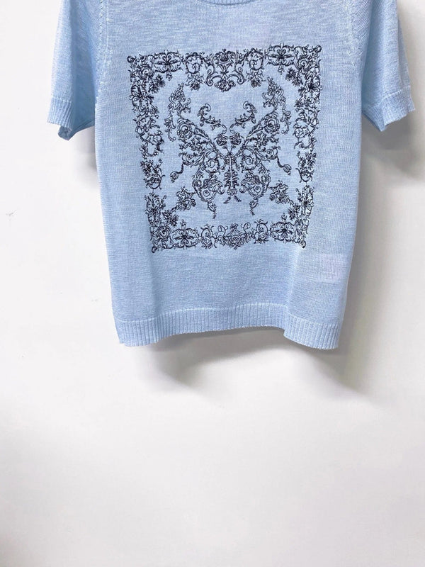 CD 2026 Short-Sleeve Shirt Embroidered Arabesque Viscosa 487986