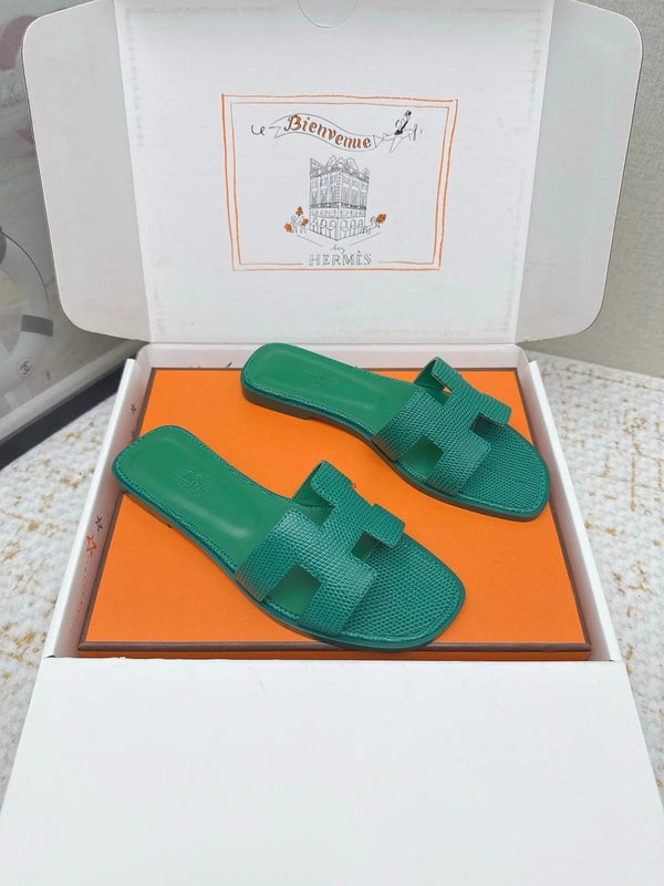 HM 26ss Oran Sandals Dark Green Cowhide 625049