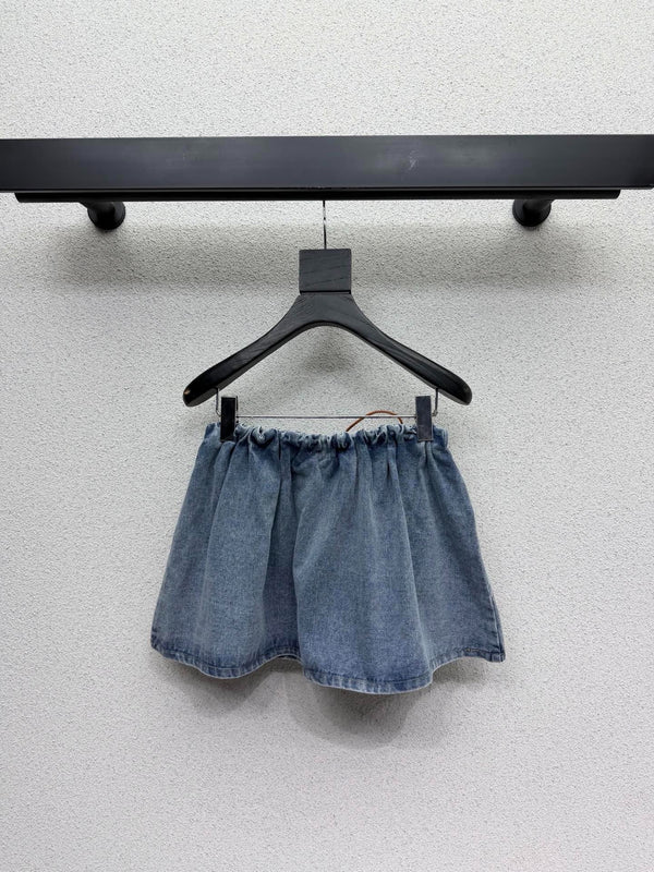 Miu 2026 Jupe Midi en Jean Coton Bleu 384244