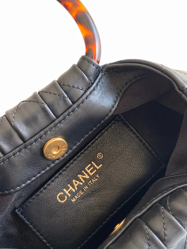 CC 2026 Pouch 24cm Tortoiseshell Leather Effect Plexi