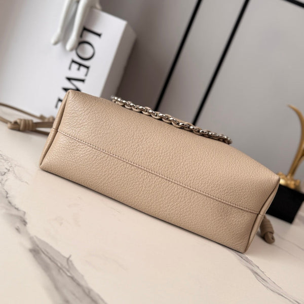 Sac Pochette Loewe Flamenco Cuir de veau beige 280513