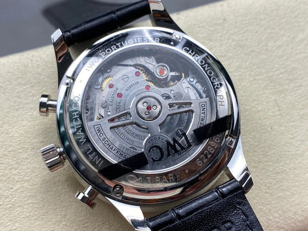 IWC Portuguese 41mm Green Dial Steel Case Black Crocodile Leather