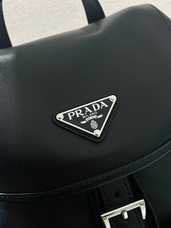 Prada 2026 Carry Bag 21cm Black White Brown Calfskin 351841