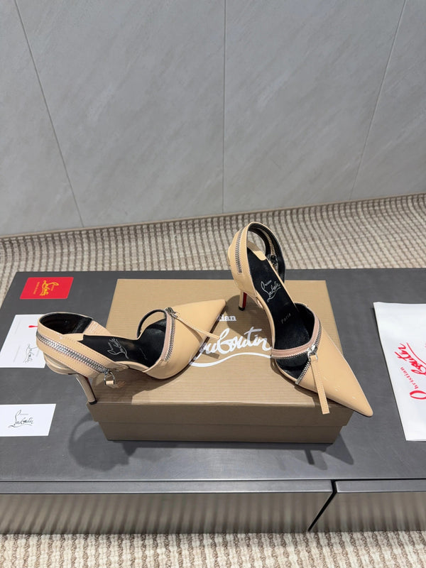 CL 26SS Slingback 100 Cuir verni beige 613790