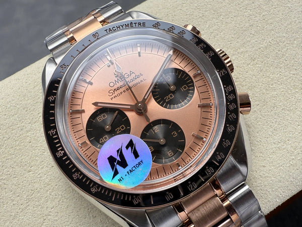 Omega Speedmaster Professional Moonwatch 42mm Rose Gold Steel Strap