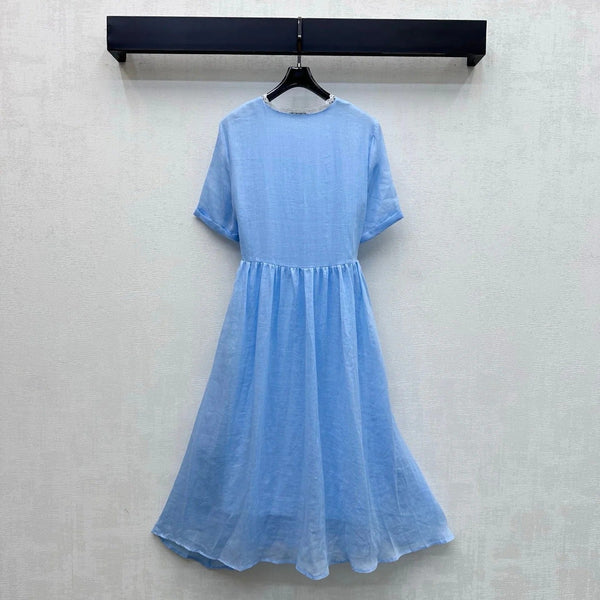 Miu 2026 Lace Dress Blue Cotton 431920