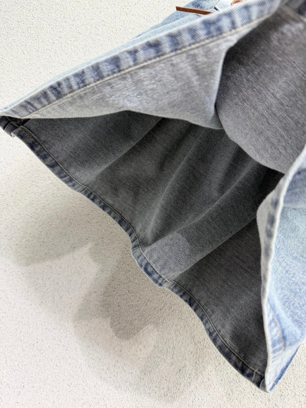 Miu 2026 Jupe Midi en Jean Coton Bleu 384244