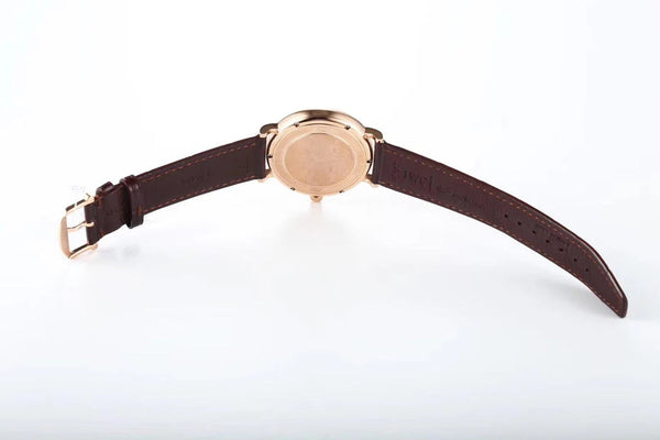 IWC Portofino 40mm Black Dial Pink Gold Case Brown Crocodile Leather