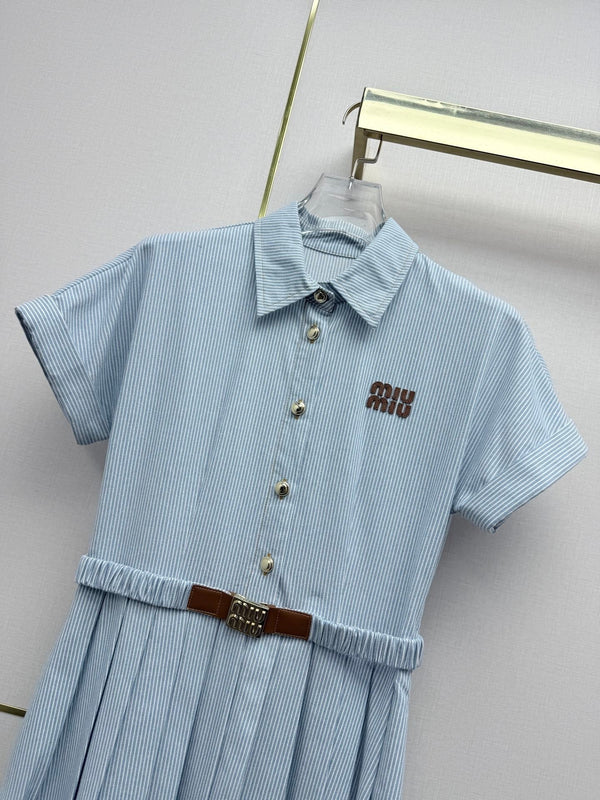 Robe Chemise Miumiu 2026 Coton Bleu 351552