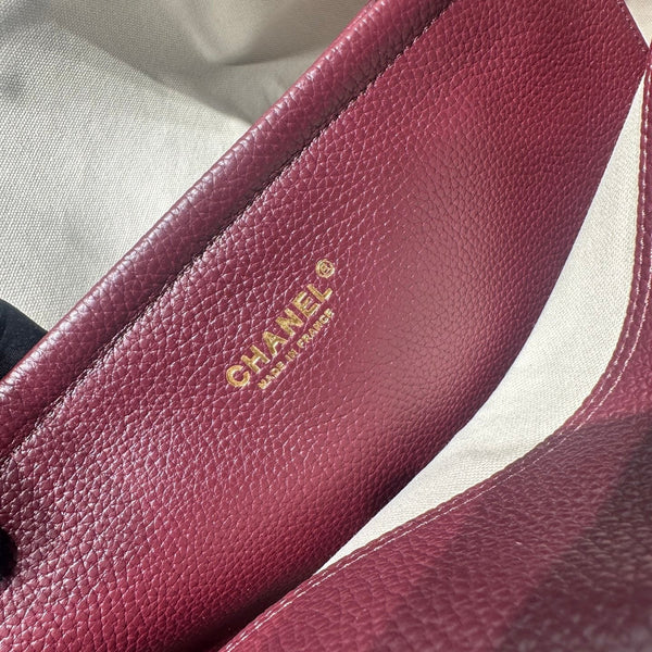 CC 2026 Large Shopping Bag 43cm Burgundy Grained Calfskin 363704