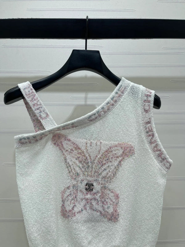 Chanel 2026 Gilet papillon en maille à épaules dénudées Laine Cachemire