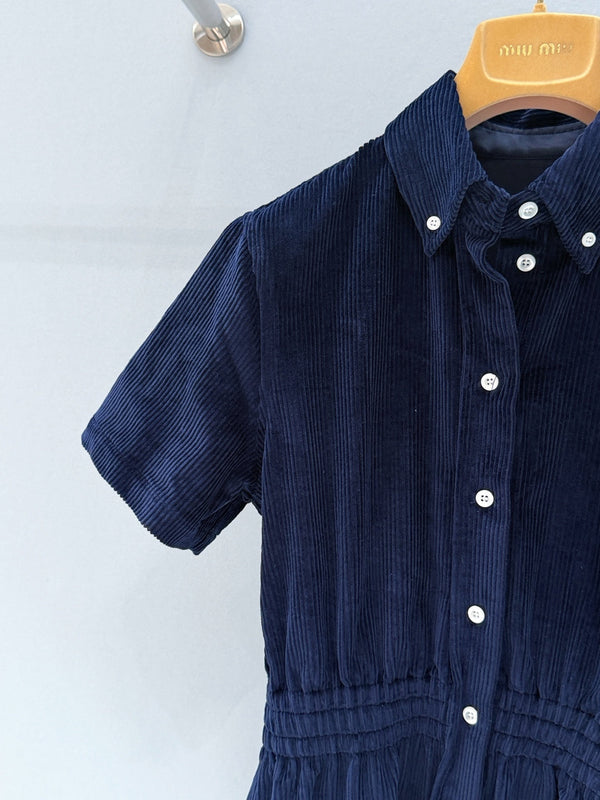 Robe chemise Miumiu 2026 en coton bleu coupe slim