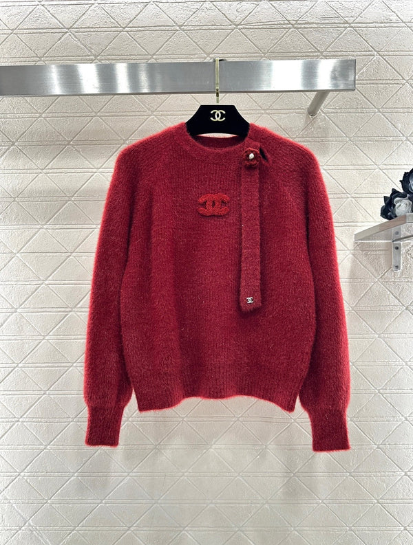CC 26 Pull en Cachemire avec Broche Épi de Blé en Perles Logo 807115