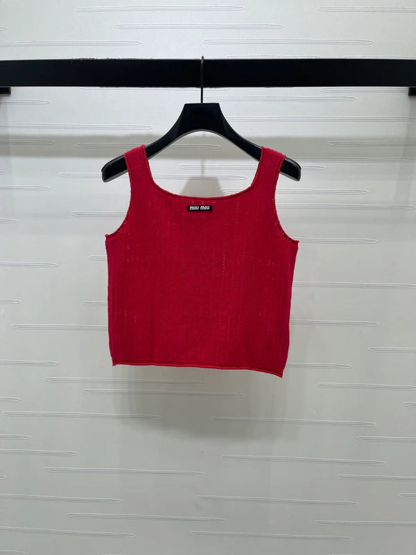 Miumiu 2026 Vest White Blue Red Wool