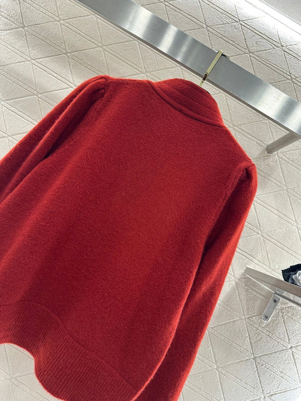 CC 26 Cardigan en maille à nœud rouge Laine 329957