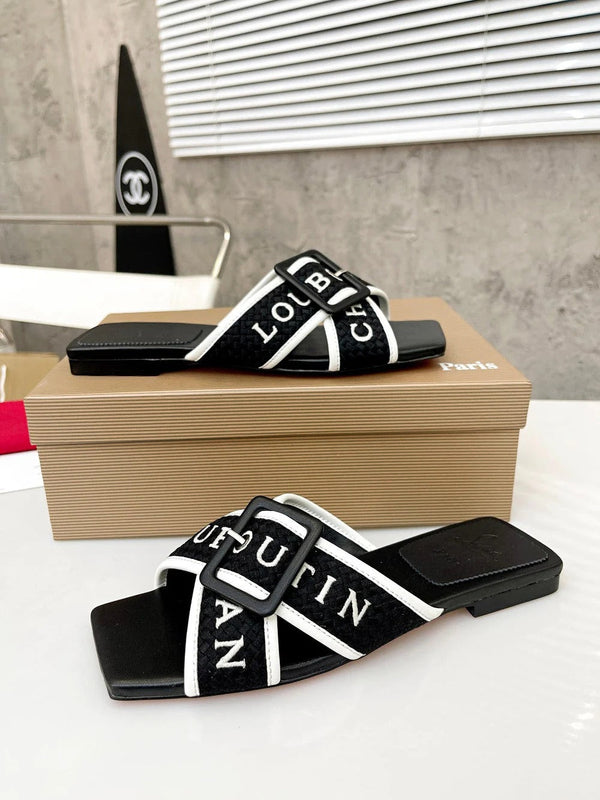 CL 2026 Crossimule Flat Slides Canvas Leather 780389