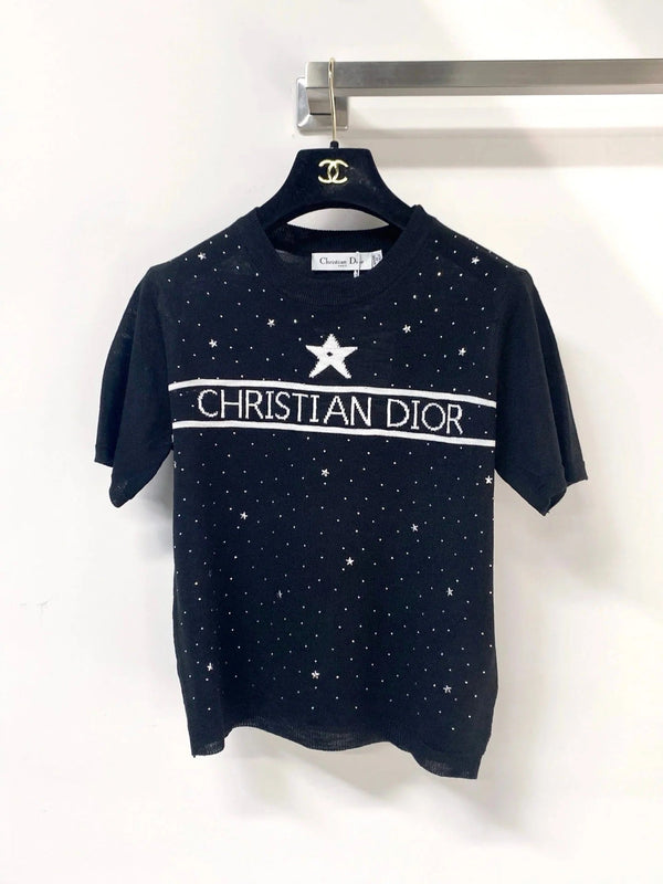 CD 2026 Star and Logo Knit T-shirt Tencel 405697