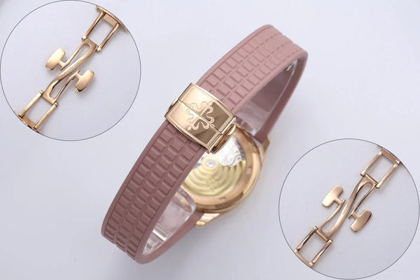 Patek Philippe Aquanaut Luce 35,6 mm Boîtier Or Rose Bracelet Caoutchouc Rose