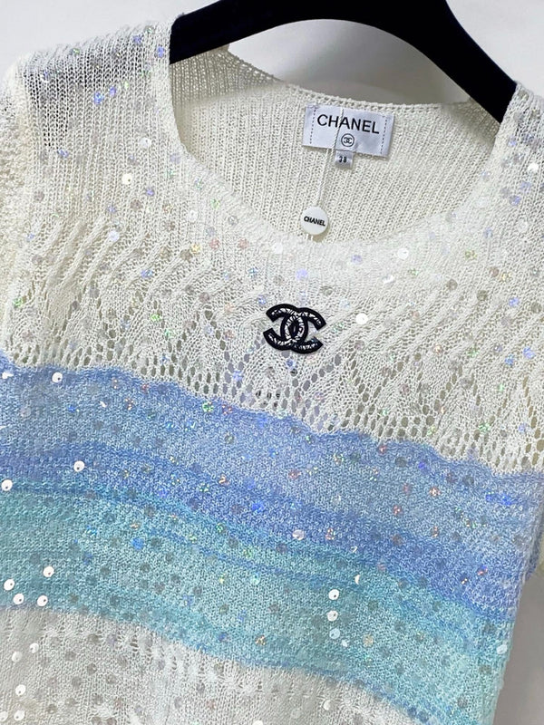 CC 2026 Short-Sleeved Shirt Blue White Wool 479938
