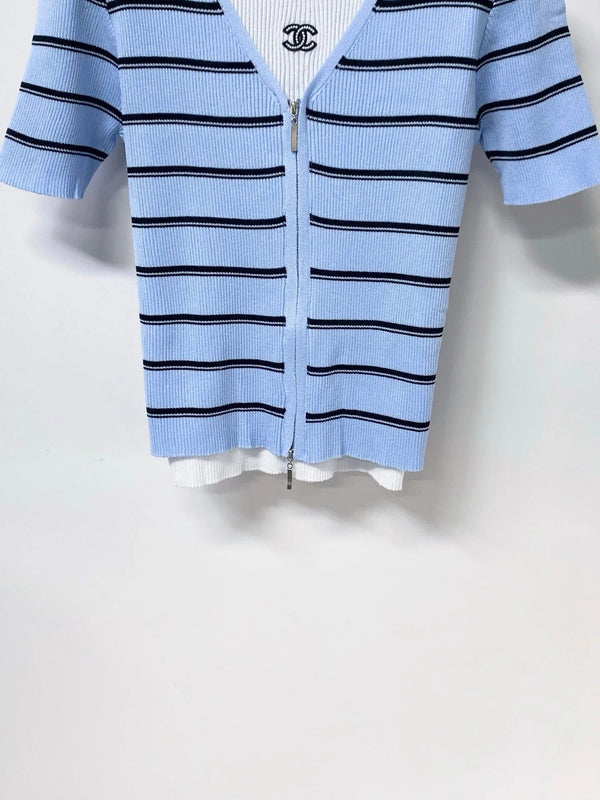 CC 2026 Blue Knit Short-Sleeve Cardigan Tencel 353621
