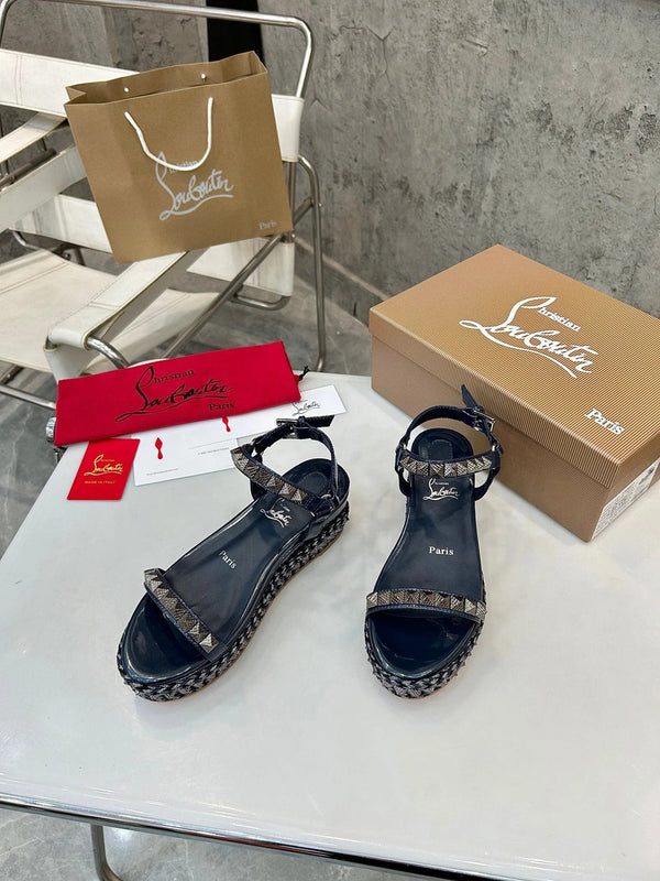 CL 2026 Pyraclou 60mm Wedge Sandals Leather 784246