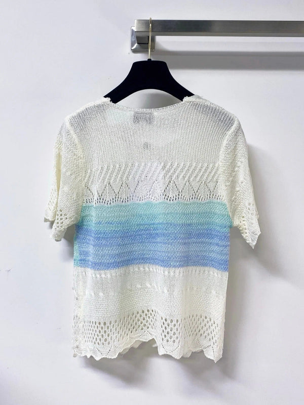 CC 2026 Short-Sleeved Shirt Blue White Wool 479938