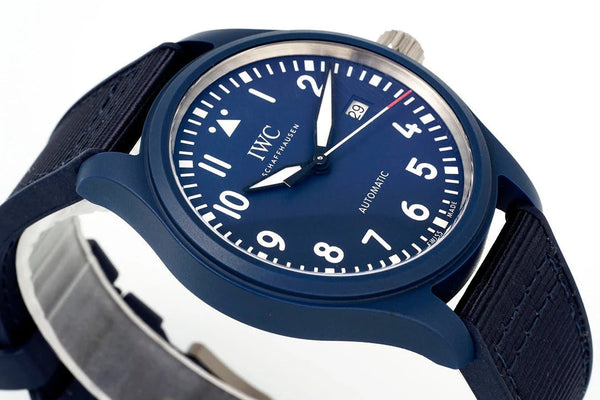 IWC Pilote 41 mm Cadran Bleu Bracelet en Caoutchouc Bleu Marine