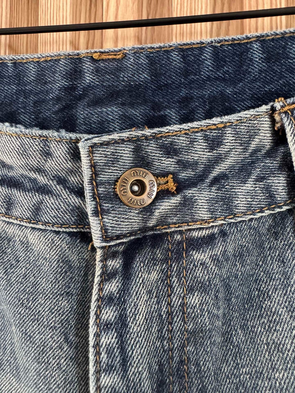 Short cargo en jean Miu 2026 en coton bleu 443831