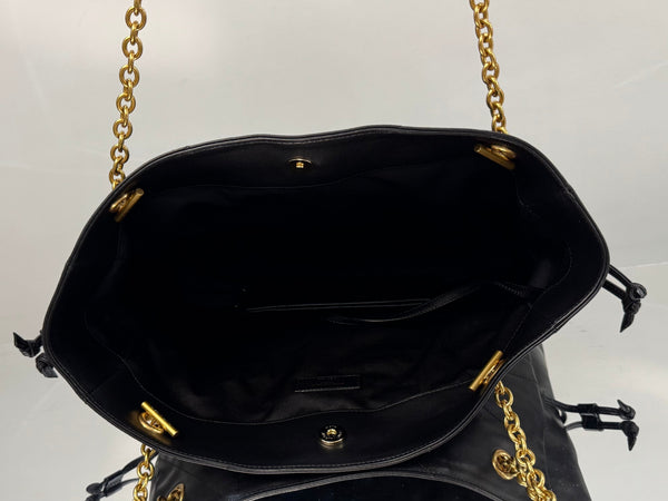 YSL Small Tote Bag 29 Black Caflskin