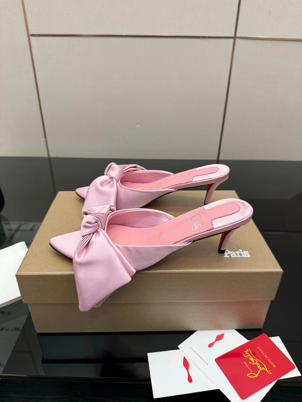 CL 2026 Mulazee Bow-Detail Slide Sandals 60mm Satin 791575