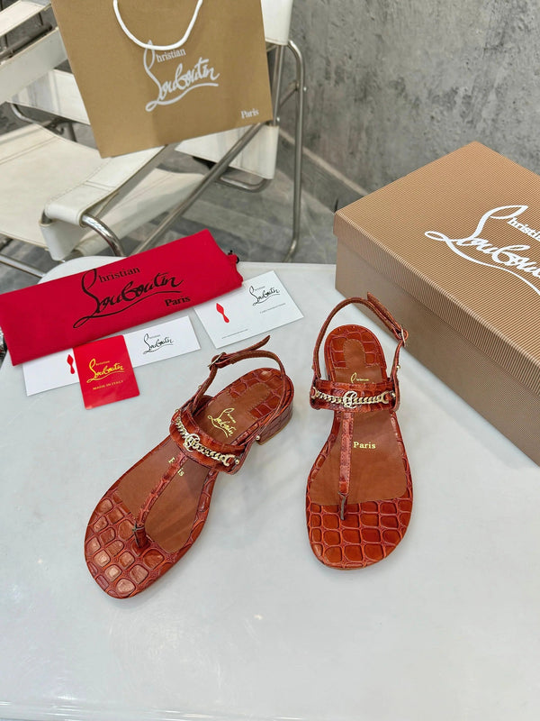 CL 2026 MJ Thong Sandals 25mm Croc-Effect Leather 780393