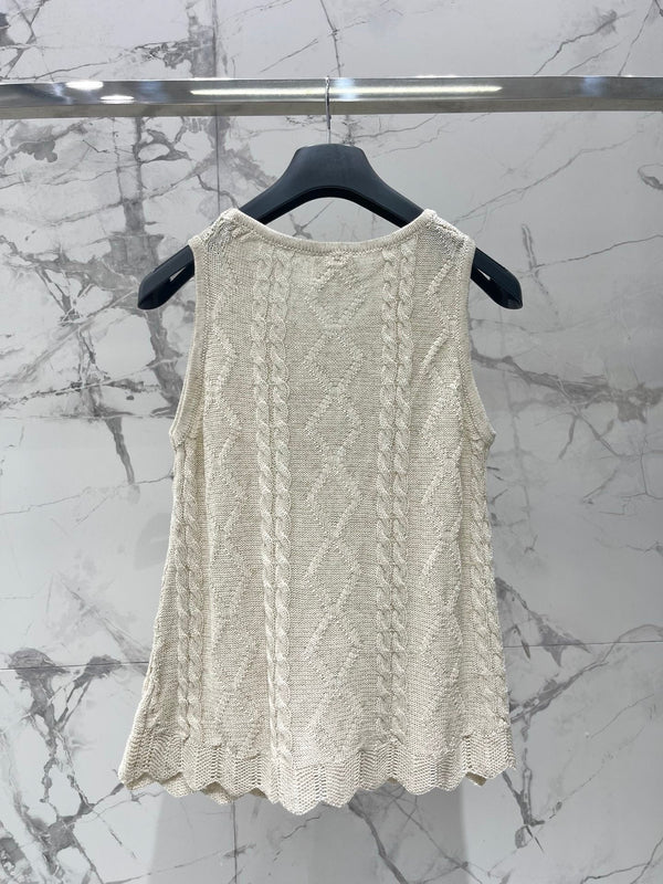 CD 2026 Knitted Sleeveless Vest Cotton 482685