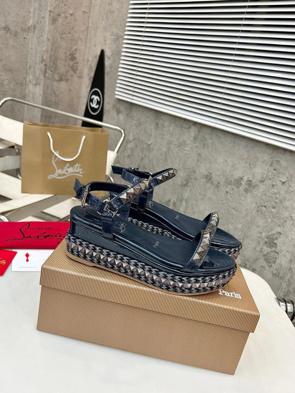 CL 2026 Pyraclou 60mm Wedge Sandals Leather 784246