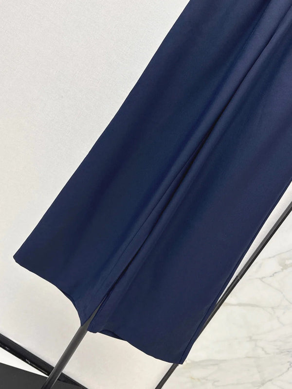 Miu 2026 Elastic Waist Straight Leg Pants Polyester 435240