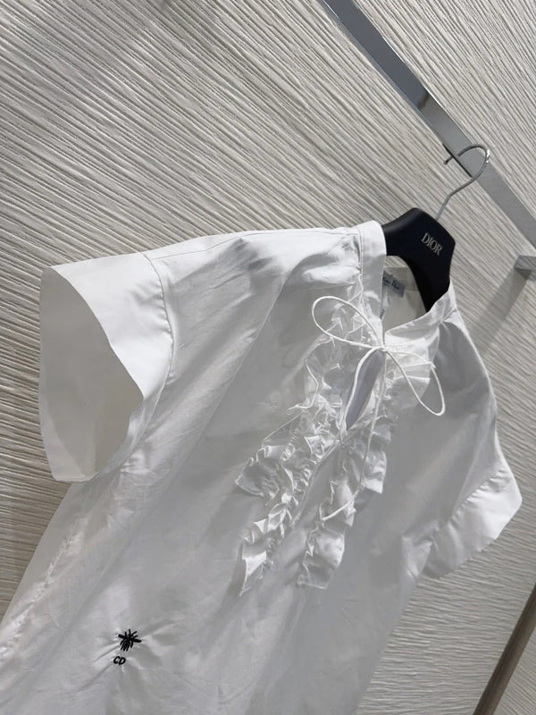 CD 2026 Shirt With Lace Trim White Cotton 449988