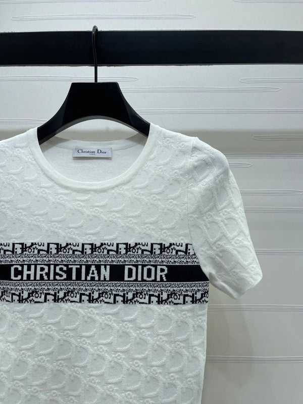 Dior 2026 Crew Neck Knit Short-Sleeve Top Wool 352606