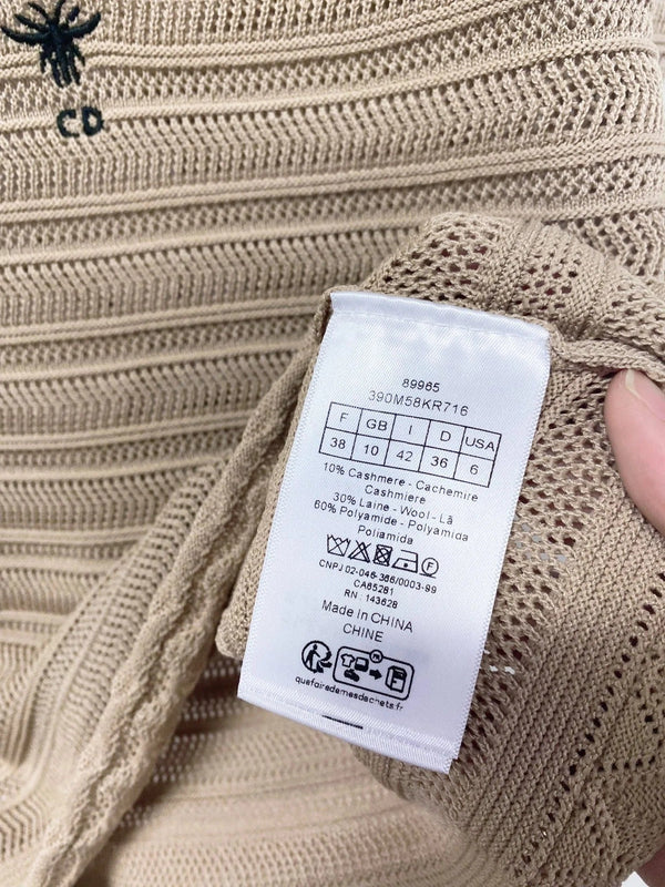 CD 2026 Knitted Tank Top V-neckline Brown Polyamide 479869