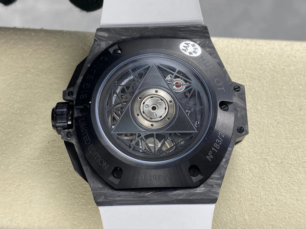 Hublot Big Bang Sang Bleu II Black Magic 45mm Watch White Rubber Strap
