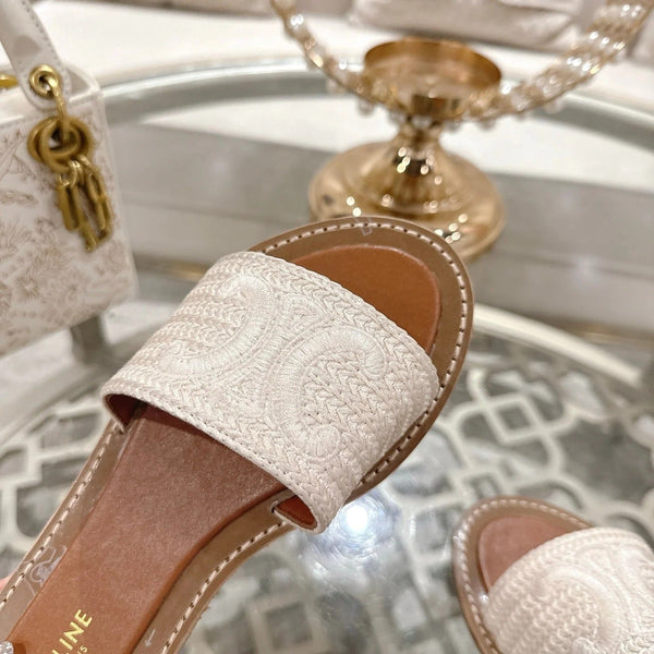 CL 26 Triomphe Slide Sandals Woven Leather 736551
